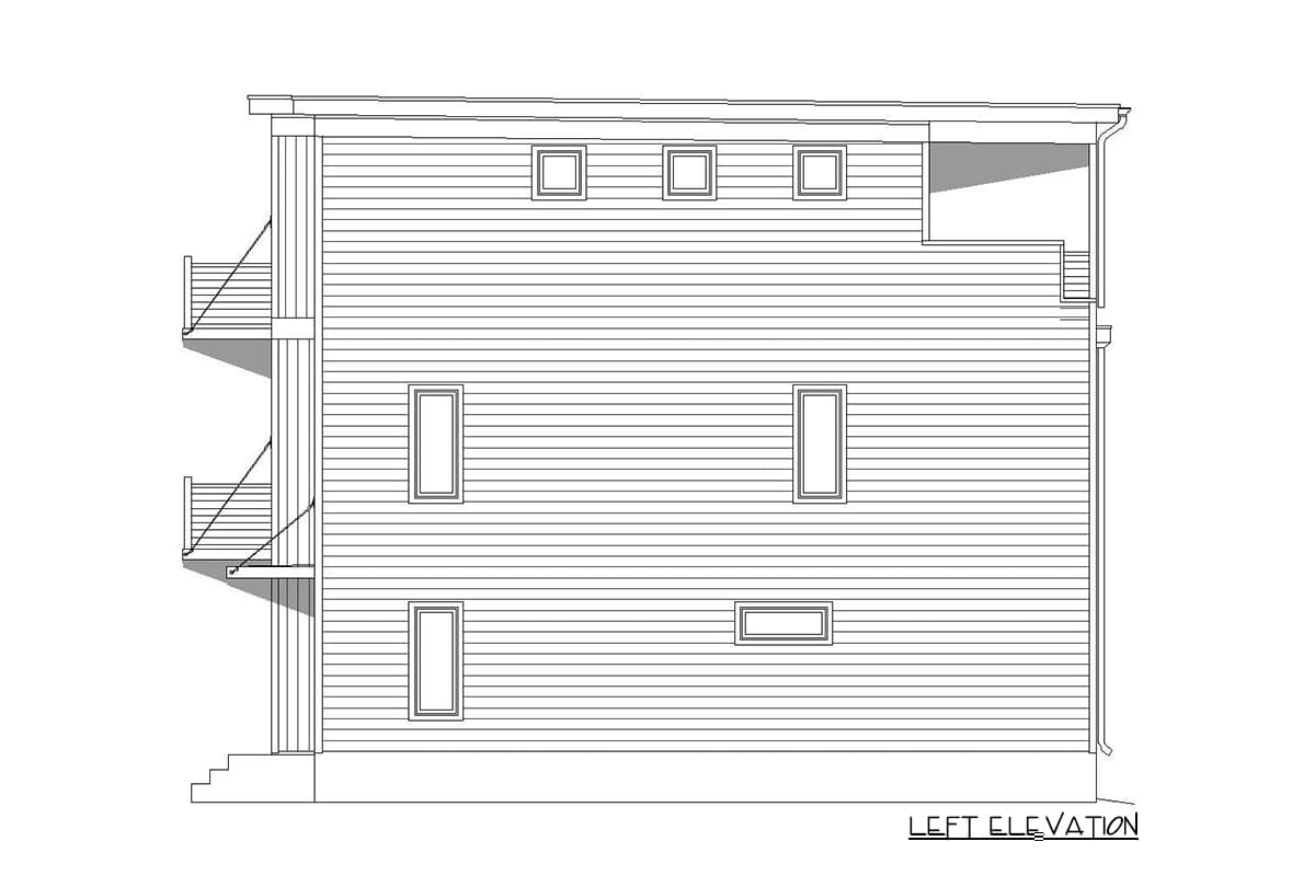 Plan 68630VR: 3 Bedroom Modern House Plan with 3rd Floor Mezzanine - Image #5 - Contemporary, Northwest