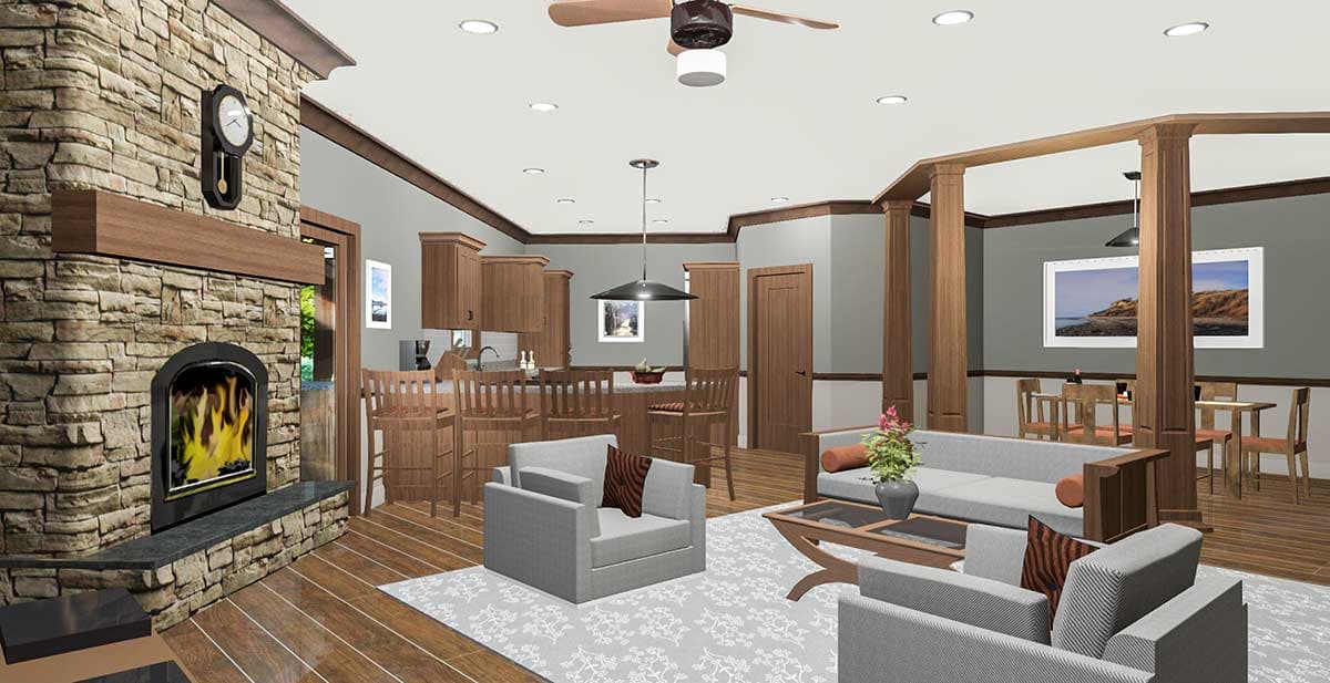 Plan 20156GA: One-level Craftsman House Plan with Wide Back Porch - Image #6 - Country, Craftsman, Ranch