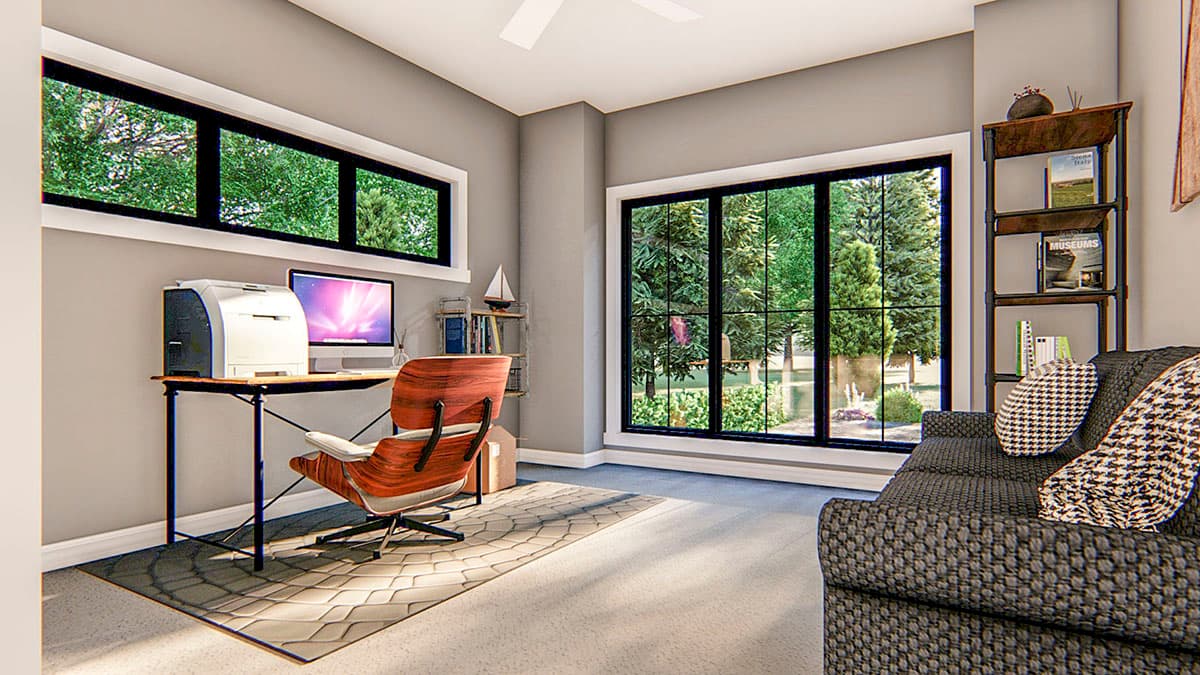 Plan 62787DJ: Modern Farmhouse Plan with Courtyard Entry Garage - Image #8 - Country, Farmhouse, Modern Farmhouse, New American