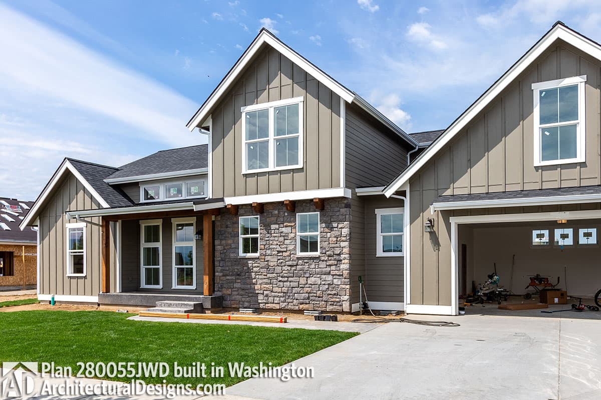 Plan 280055JWD: 3-Bed Modern Farmhouse with First Floor Master - 2490 Sq Ft - Image #4 - Country, Farmhouse, Modern Farmhouse, New American, Northwest