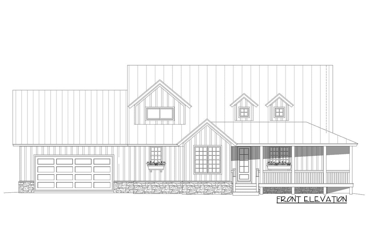 Plan 68631VR: 3 Bed Country Home Plan with Flexible Lower Level - 2123 Sq Ft - Image #6 - Country, Farmhouse