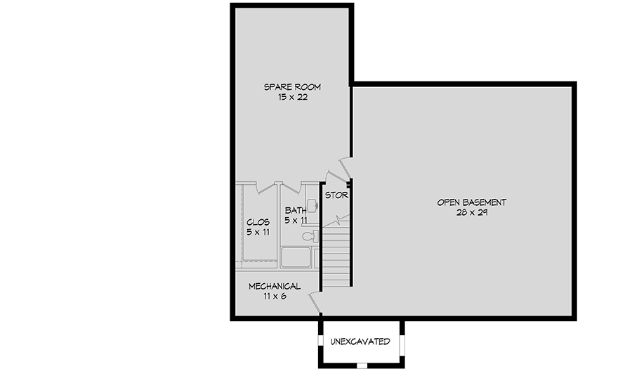 Plan 68631VR: 3 Bed Country Home Plan with Flexible Lower Level - 2123 Sq Ft - Floor Plan - Lower Level - Country, Farmhouse