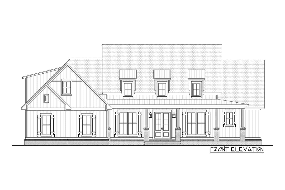 Plan 51807HZ: Modern Farmhouse Plan with Three Dormers - 2570 Sq Ft - Image #5 - Country, Craftsman, Farmhouse, Modern Farmhouse, New American