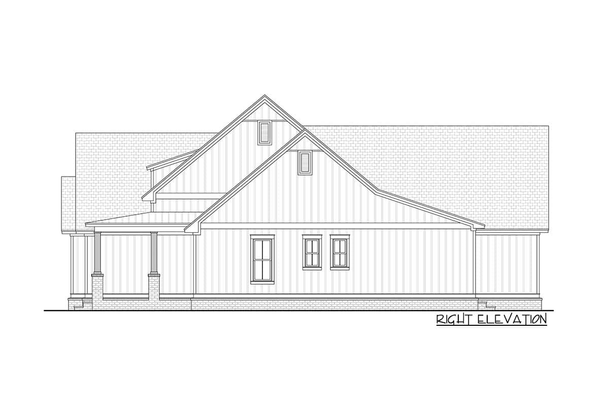 Plan 51807HZ: Modern Farmhouse Plan with Three Dormers - 2570 Sq Ft - Image #8 - Country, Craftsman, Farmhouse, Modern Farmhouse, New American