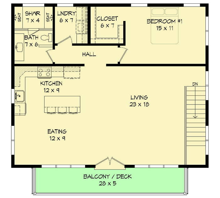 Plan 68632VR: 3-Car Garage Apartment Plan with Viewing Deck - Floor Plan - 2nd Floor - Modern, Mountain, Vacation