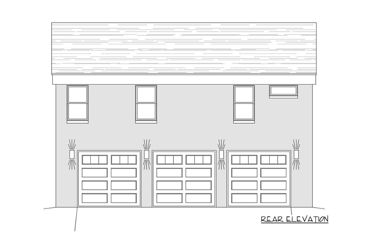 Plan 68632VR: 3-Car Garage Apartment Plan with Viewing Deck - Image #4 - Modern, Mountain, Vacation