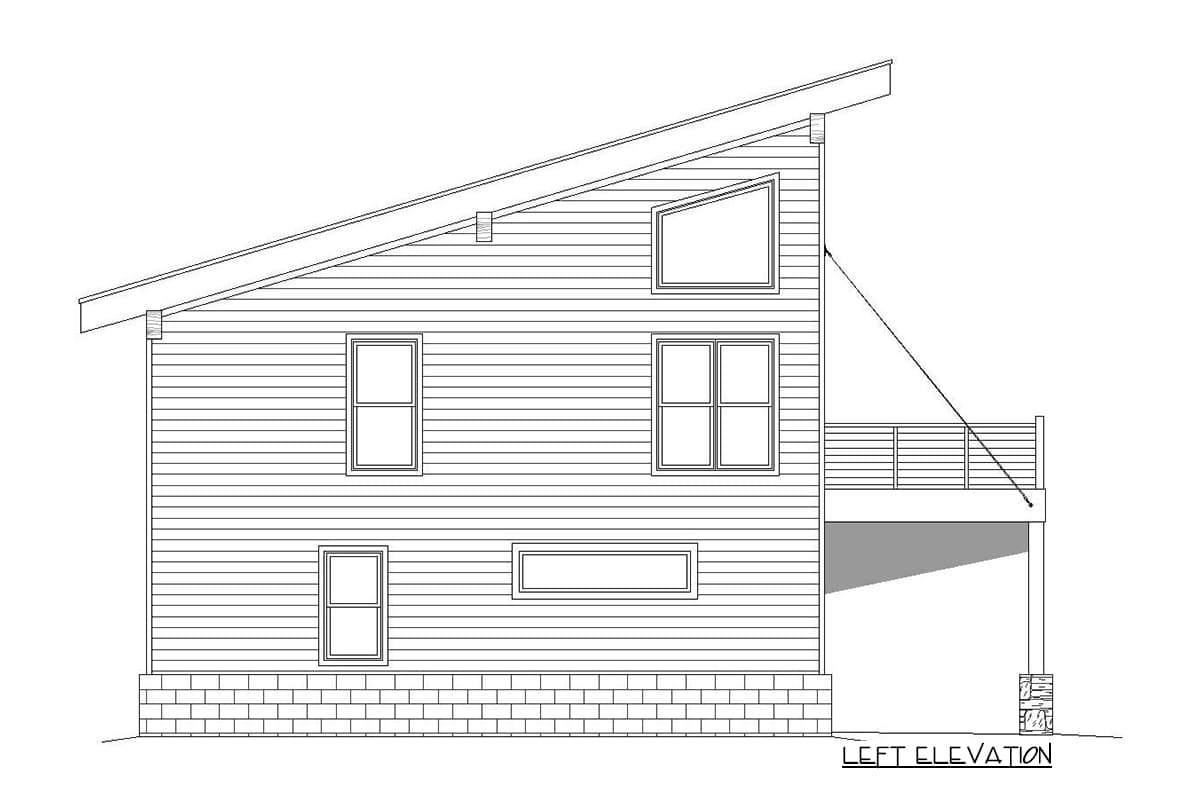 Plan 68633VR: 3-Bed Modern Mountain Home with Artist's Loft - 1359 Sq Ft - Image #22 - Mid Century Modern, Modern, Mountain, Vacation
