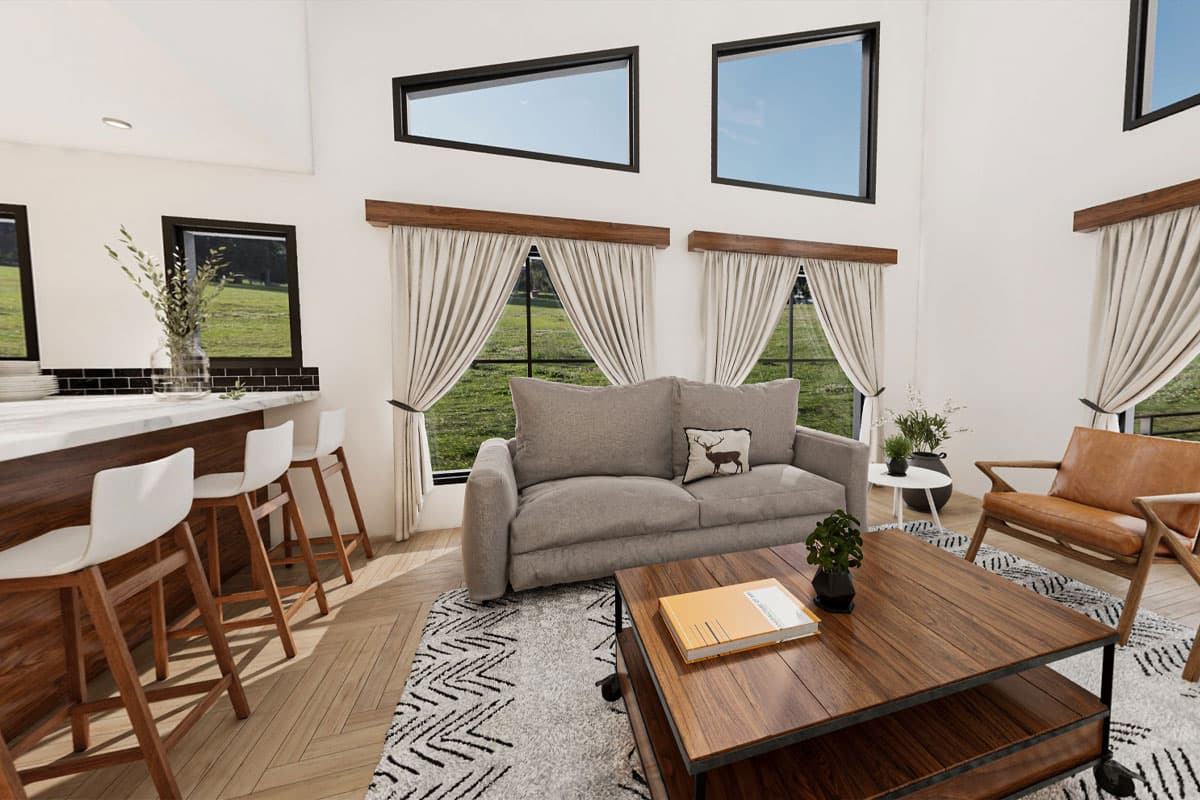 Plan 68633VR: 3-Bed Modern Mountain Home with Artist's Loft - 1359 Sq Ft - Virtual Tour Cover Image - Mid Century Modern, Modern, Mountain, Vacation