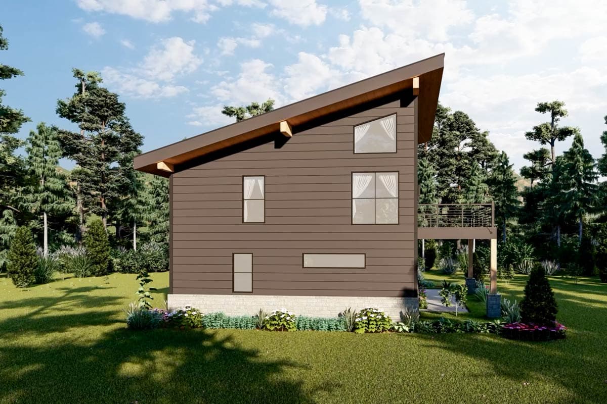 Plan 68633VR: 3-Bed Modern Mountain Home with Artist's Loft - 1359 Sq Ft - Image #7 - Mid Century Modern, Modern, Mountain, Vacation