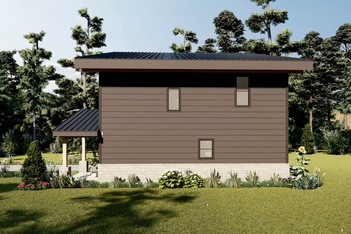 Plan 68633VR: 3-Bed Modern Mountain Home with Artist's Loft - 1359 Sq Ft - Image #8 - Mid Century Modern, Modern, Mountain, Vacation