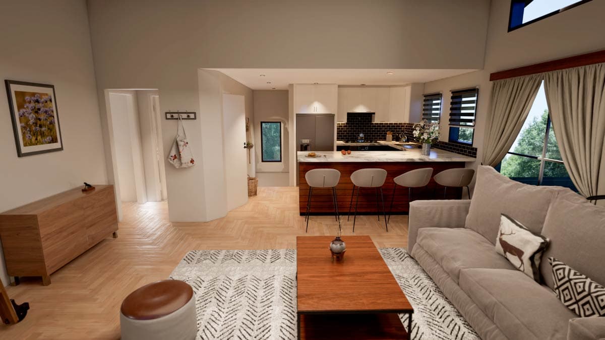 Plan 68633VR: 3-Bed Modern Mountain Home with Artist's Loft - 1359 Sq Ft - Image #13 - Mid Century Modern, Modern, Mountain, Vacation