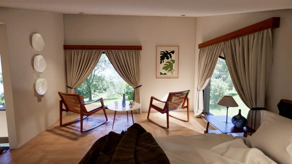 Plan 68633VR: 3-Bed Modern Mountain Home with Artist's Loft - 1359 Sq Ft - Image #16 - Mid Century Modern, Modern, Mountain, Vacation