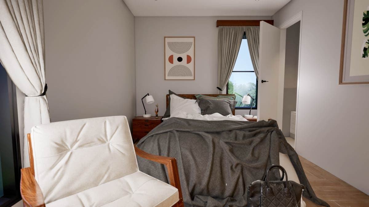 Plan 68633VR: 3-Bed Modern Mountain Home with Artist's Loft - 1359 Sq Ft - Image #18 - Mid Century Modern, Modern, Mountain, Vacation