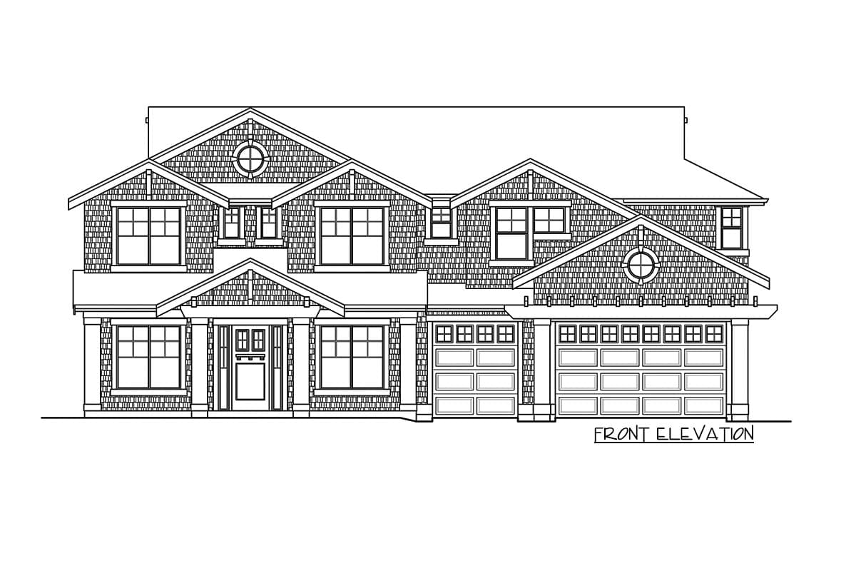 Plan 23823JD: Multi-Gabled 5-Bedroom House Plan with Two-Story Great Room - 3904 Sq Ft - Image #26 - Craftsman, New American, Northwest