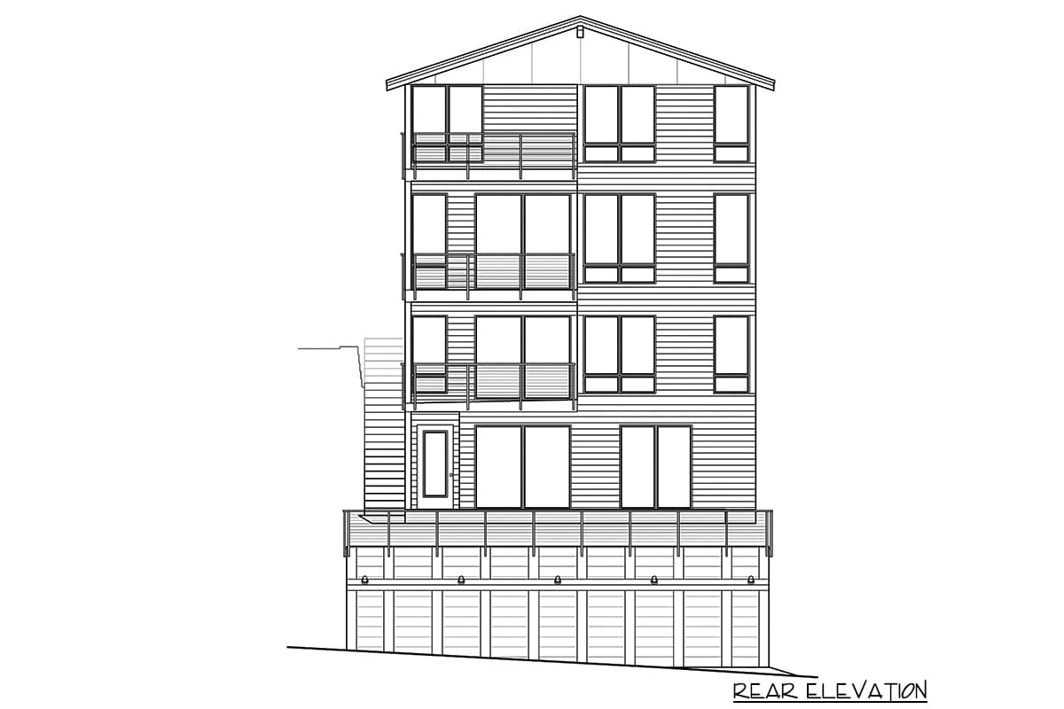 Plan 23833JD: Narrow 4-Level House Plan with Walk-out Level Apartment - Image #6