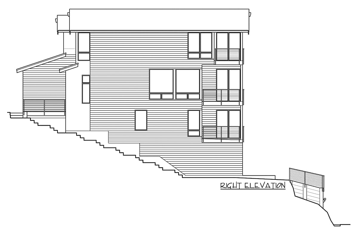 Plan 23833JD: Narrow 4-Level House Plan with Walk-out Level Apartment - Image #7