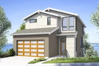 Narrow 4-Level House Plan with Walk-out Level Apartment