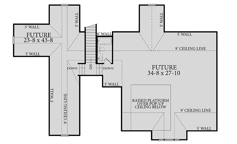 Plan 62154V: New American Farmhouse Plan with Massive Upstairs Expansion Potential - Floor Plan - 2nd Floor - Country, Farmhouse, Modern Farmhouse, New American