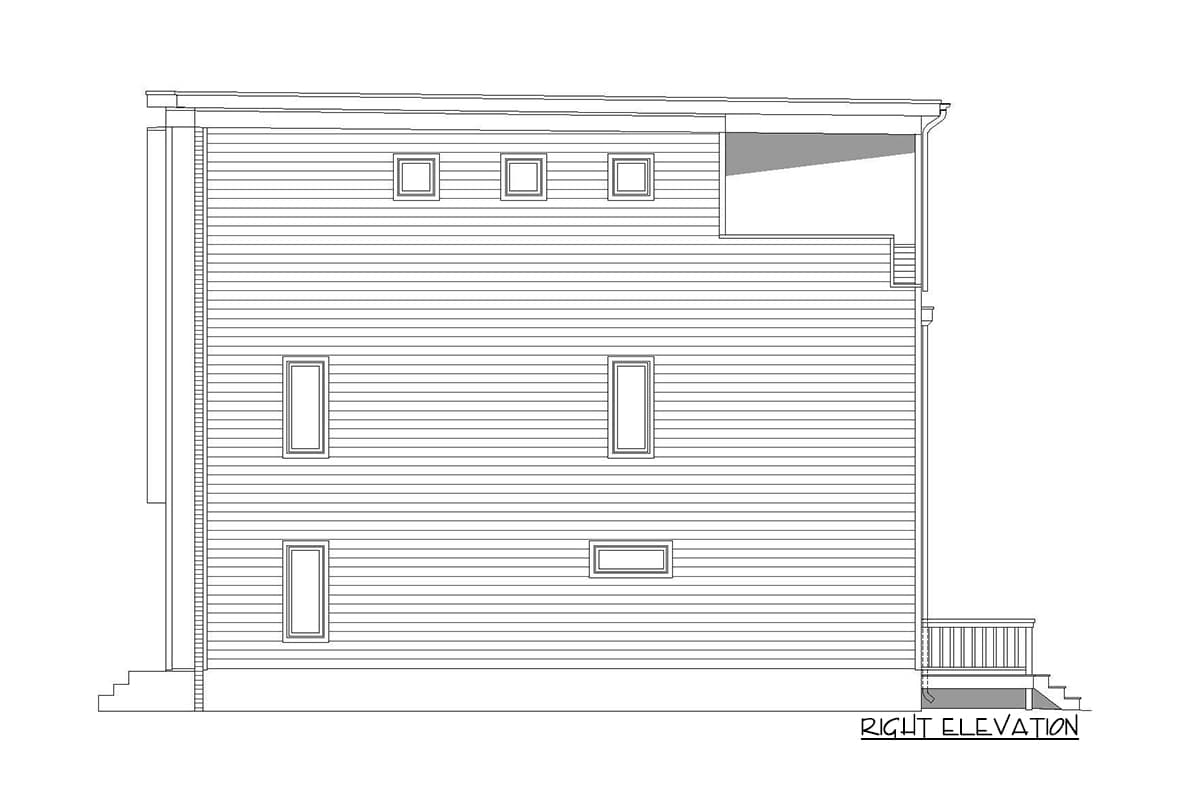 Plan 68634VR: Contemporary 3-Story Home Ideal for Narrow Lot - 2129 Sq Ft - Image #5