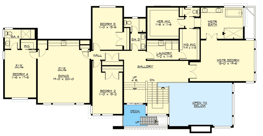 Plan 23836JD: Contemporary House Plan with Roof-top Deck - Floor Plan - 2nd Floor - Modern, Northwest