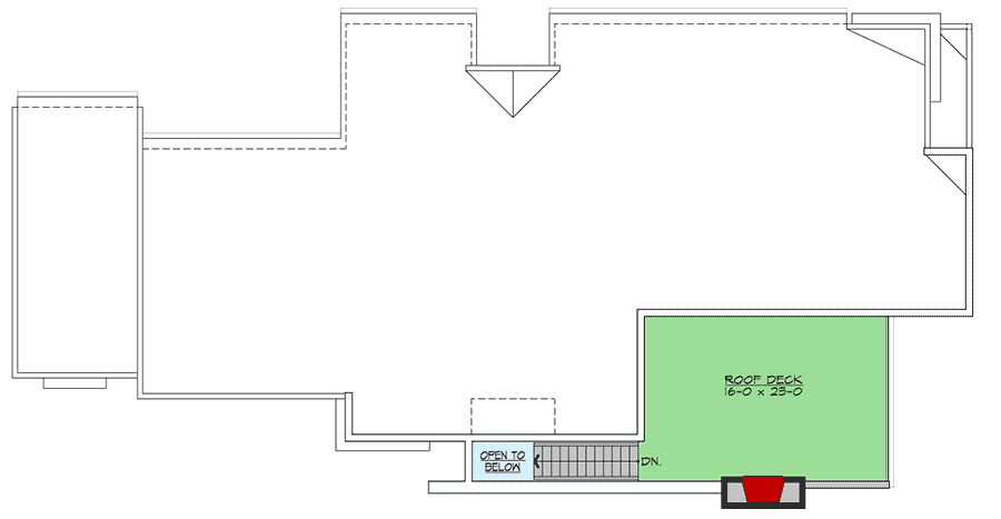Plan 23836JD: Contemporary House Plan with Roof-top Deck - Floor Plan - Roof Top Deck - Modern, Northwest