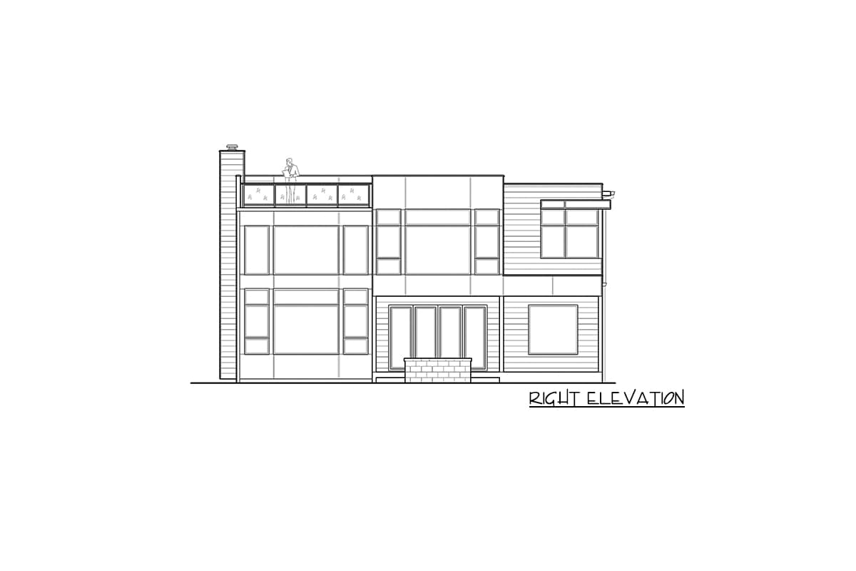 Plan 23836JD: Contemporary House Plan with Roof-top Deck - Image #10 - Modern, Northwest