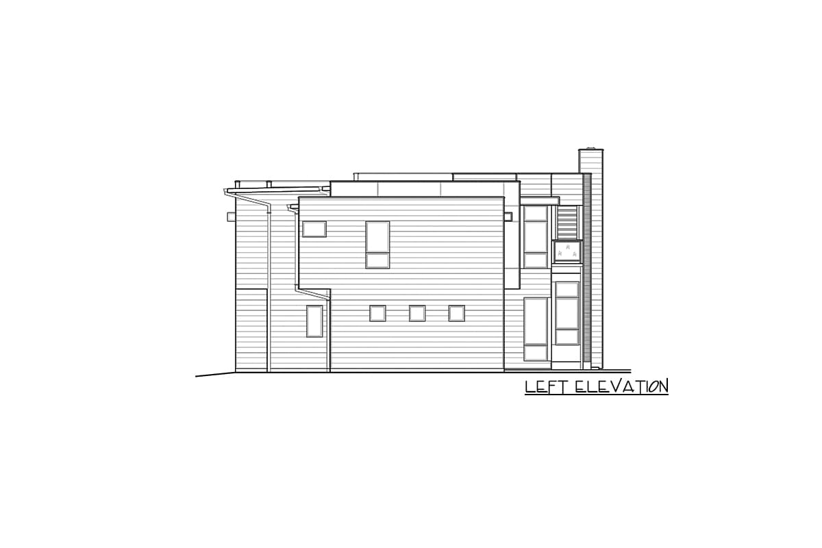 Plan 23836JD: Contemporary House Plan with Roof-top Deck - Image #8 - Modern, Northwest