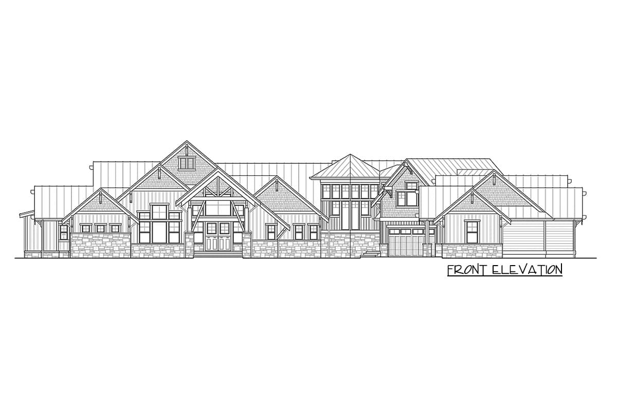 Plan 23837JD: Spacious Mountain House Plan with 4-Car Garage and Workshop - Image #6 - Craftsman, Mountain, Northwest