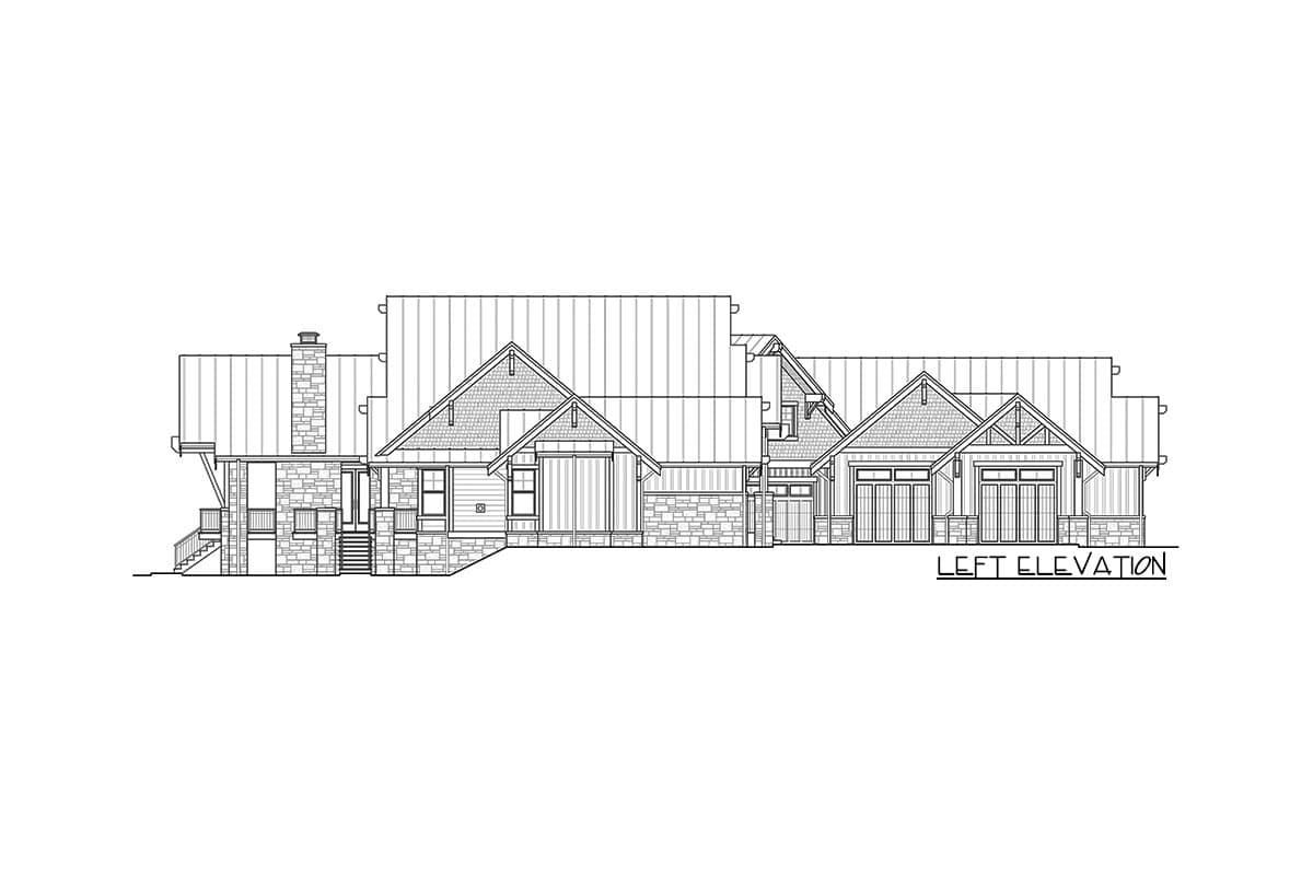 Plan 23837JD: Spacious Mountain House Plan with 4-Car Garage and Workshop - Image #7 - Craftsman, Mountain, Northwest