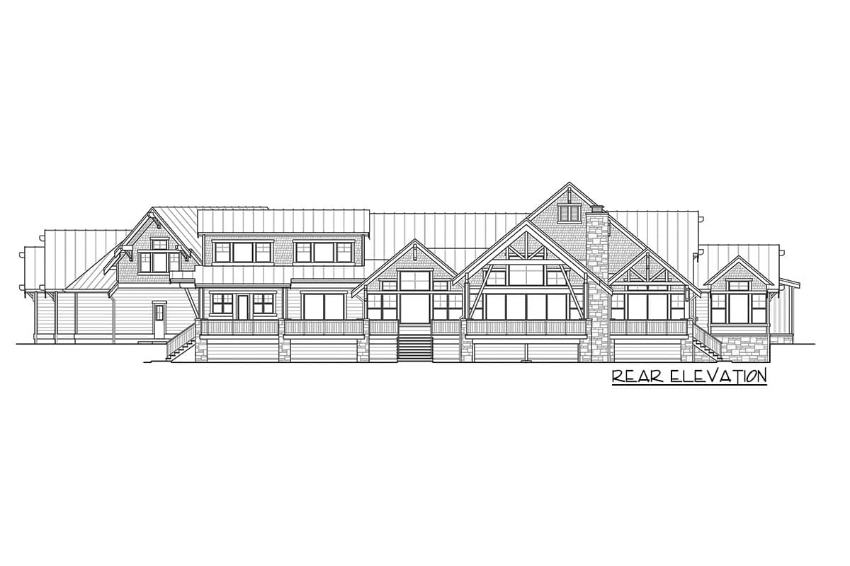 Plan 23837JD: Spacious Mountain House Plan with 4-Car Garage and Workshop - Image #8 - Craftsman, Mountain, Northwest