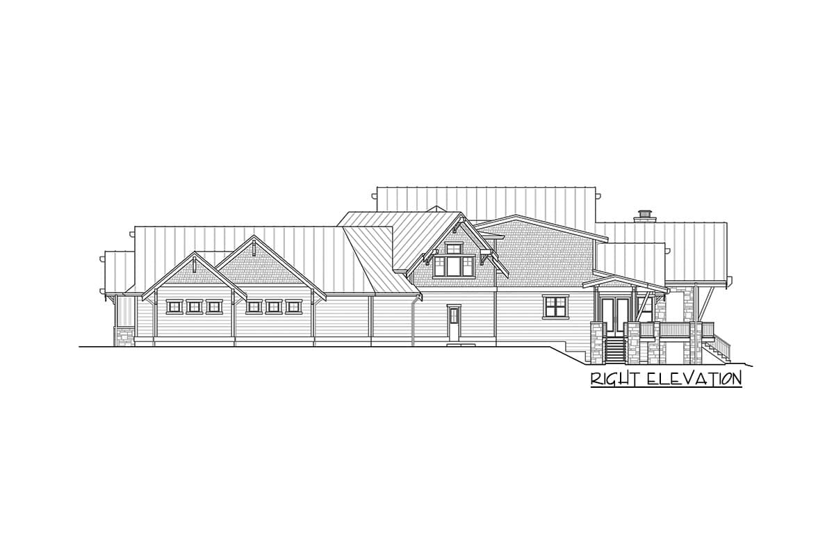 Plan 23837JD: Spacious Mountain House Plan with 4-Car Garage and Workshop - Image #9 - Craftsman, Mountain, Northwest