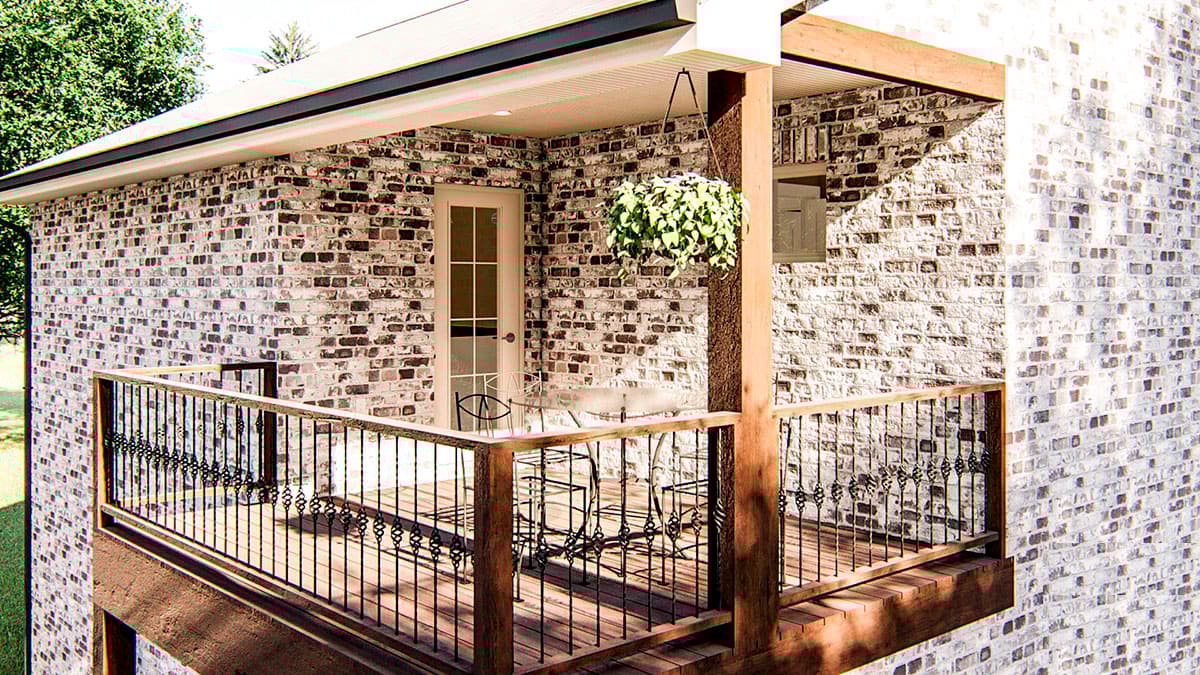 Plan 62789DJ: Drive-Through Garage Apartment Plan with Second Floor Covered Deck - Image #5 - Carriage, Traditional, Vacation