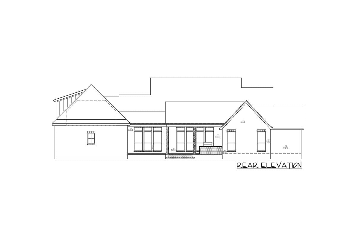 Plan 56451SM: Farmhouse Plan with Rear Entry Garage and Optional Bonus Room - 2731 Sq Ft - Image #6 - Country, Farmhouse, Modern Farmhouse, New American, Southern