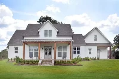 Farmhouse Plan with Rear Entry Garage and Optional Bonus Room - 2731 Sq Ft