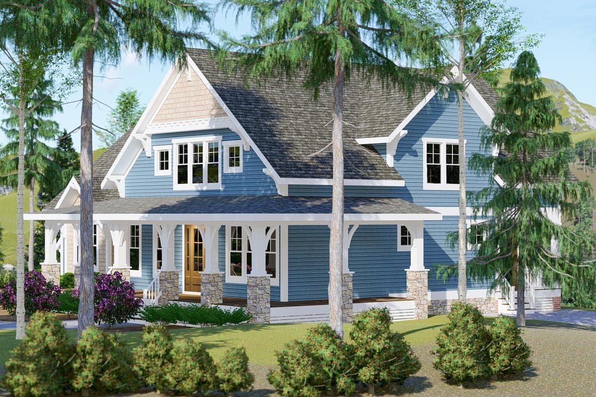 Plan 500067VV: 4-Bed Exclusive Craftsman House Plan with Main Floor Master - 2984 Sq Ft - Image #4 - Country, Craftsman, New American, Northwest