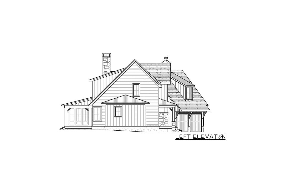 Plan 93129EL: Superb Low Country House Plan with Future Bonus Room above Garage - Image #5 - Country, Farmhouse, Low Country, Modern Farmhouse, New American