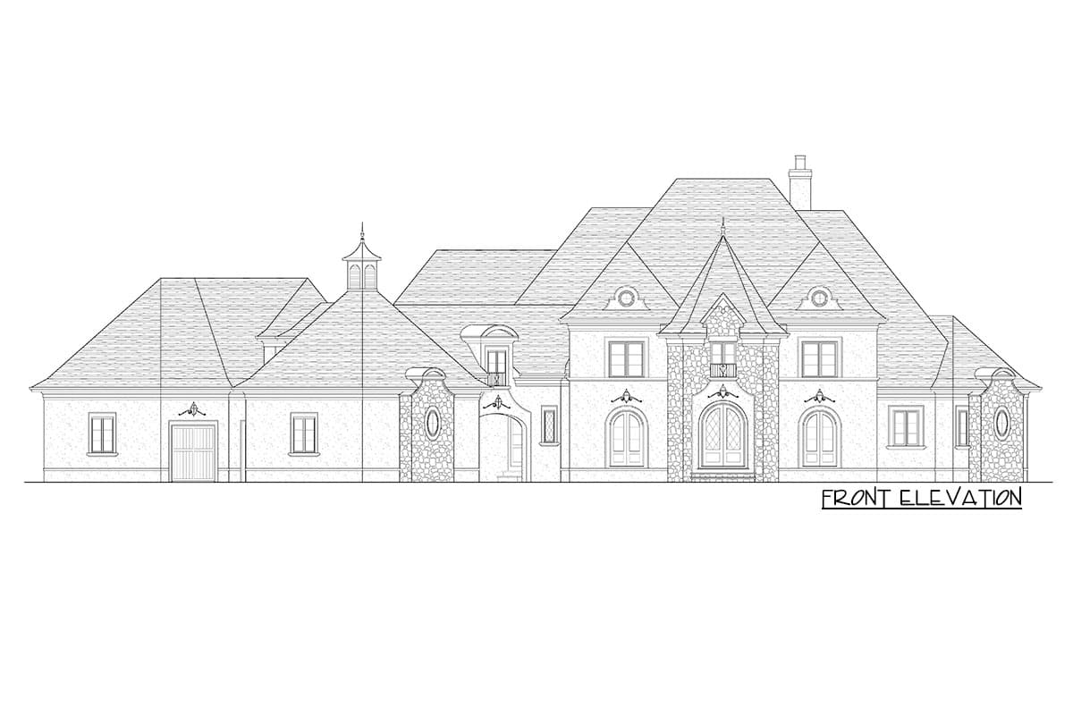 Plan 93136EL: Luxurious European House Plan with Upstairs Man Cave and Theater - 6841 Sq Ft - Image #22 - European, French Country, Traditional