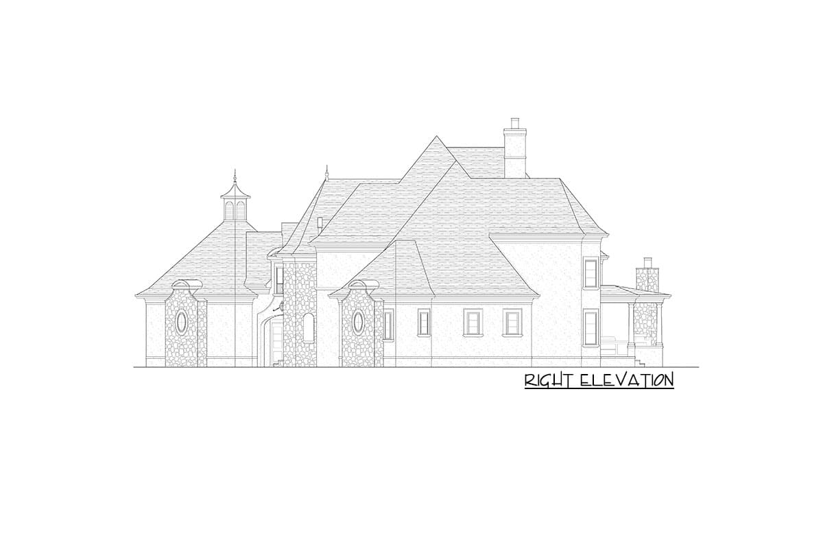 Plan 93136EL: Luxurious European House Plan with Upstairs Man Cave and Theater - 6841 Sq Ft - Image #25 - European, French Country, Traditional