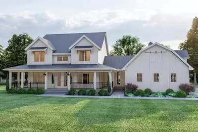 Modern Farmhouse Plan with Side-Load Barn-Style Garage - 2970 Sq Ft