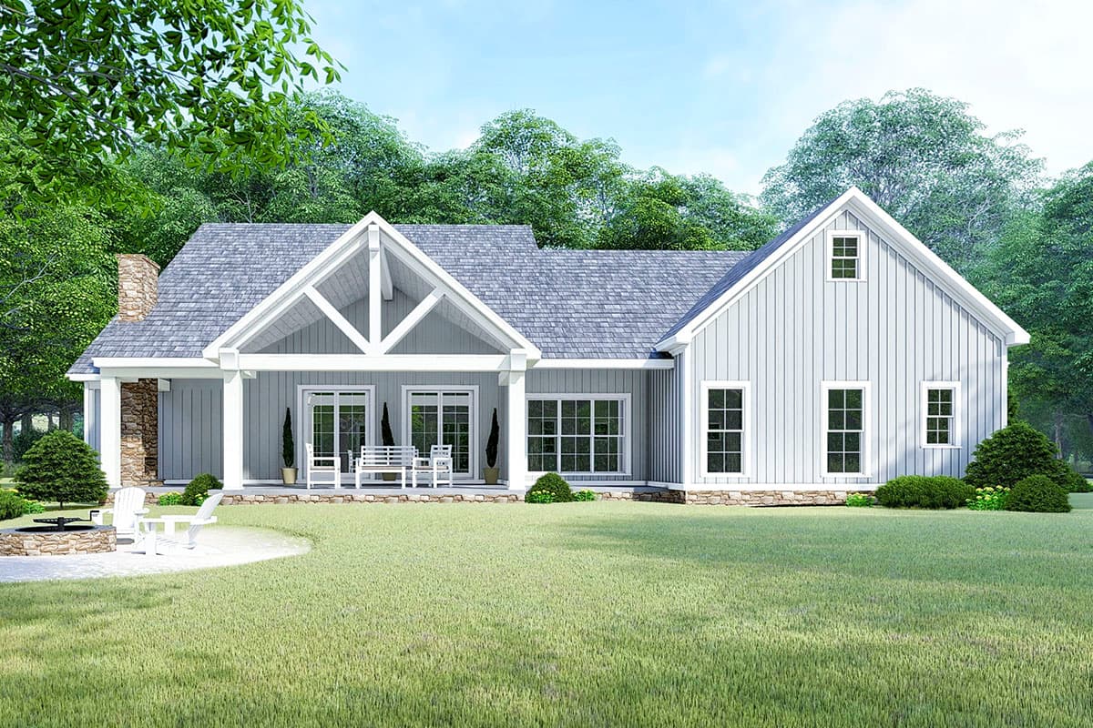 Plan 70634MK: 3-Bed Modern Farmhouse Plan with Bonus Room Above the Garage - Image #8 - Cottage, Country, Farmhouse, Modern Farmhouse, New American, Southern