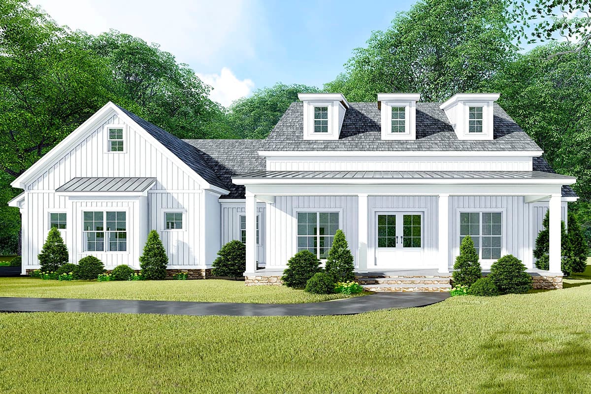 Plan 70634MK: 3-Bed Modern Farmhouse Plan with Bonus Room Above the Garage - Image #10 - Cottage, Country, Farmhouse, Modern Farmhouse, New American, Southern