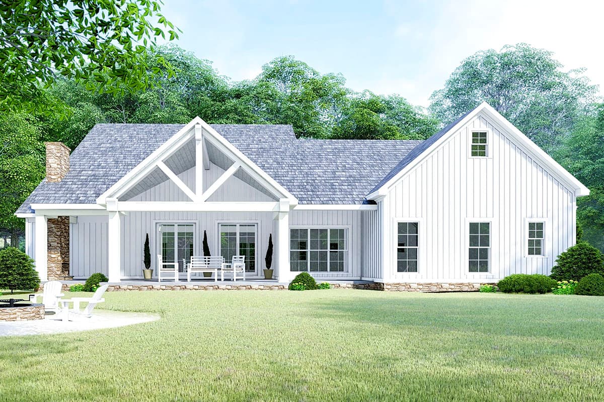 Plan 70634MK: 3-Bed Modern Farmhouse Plan with Bonus Room Above the Garage - Image #12 - Cottage, Country, Farmhouse, Modern Farmhouse, New American, Southern