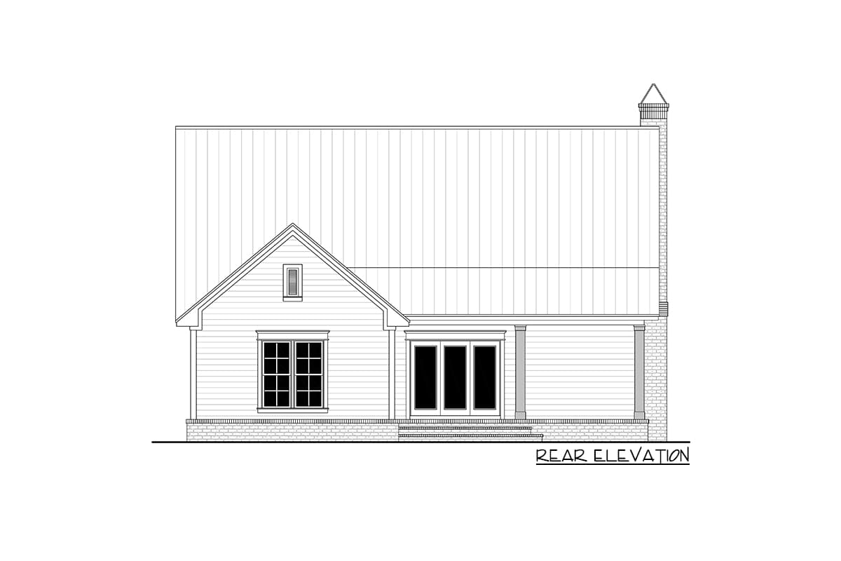 Plan 51808HZ: Southern Country House Plan with Flex Room Tucked Into Gable - Image #4 - Cottage, Country, Farmhouse, Southern