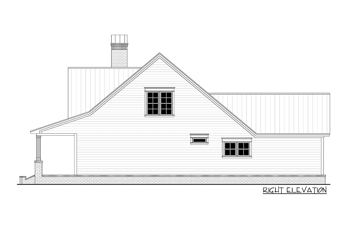 Plan 51808HZ: Southern Country House Plan with Flex Room Tucked Into Gable - Image #5 - Cottage, Country, Farmhouse, Southern