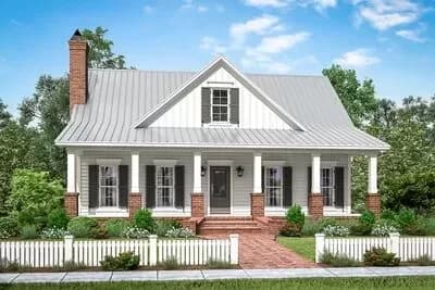 Southern Country House Plan with Flex Room Tucked Into Gable