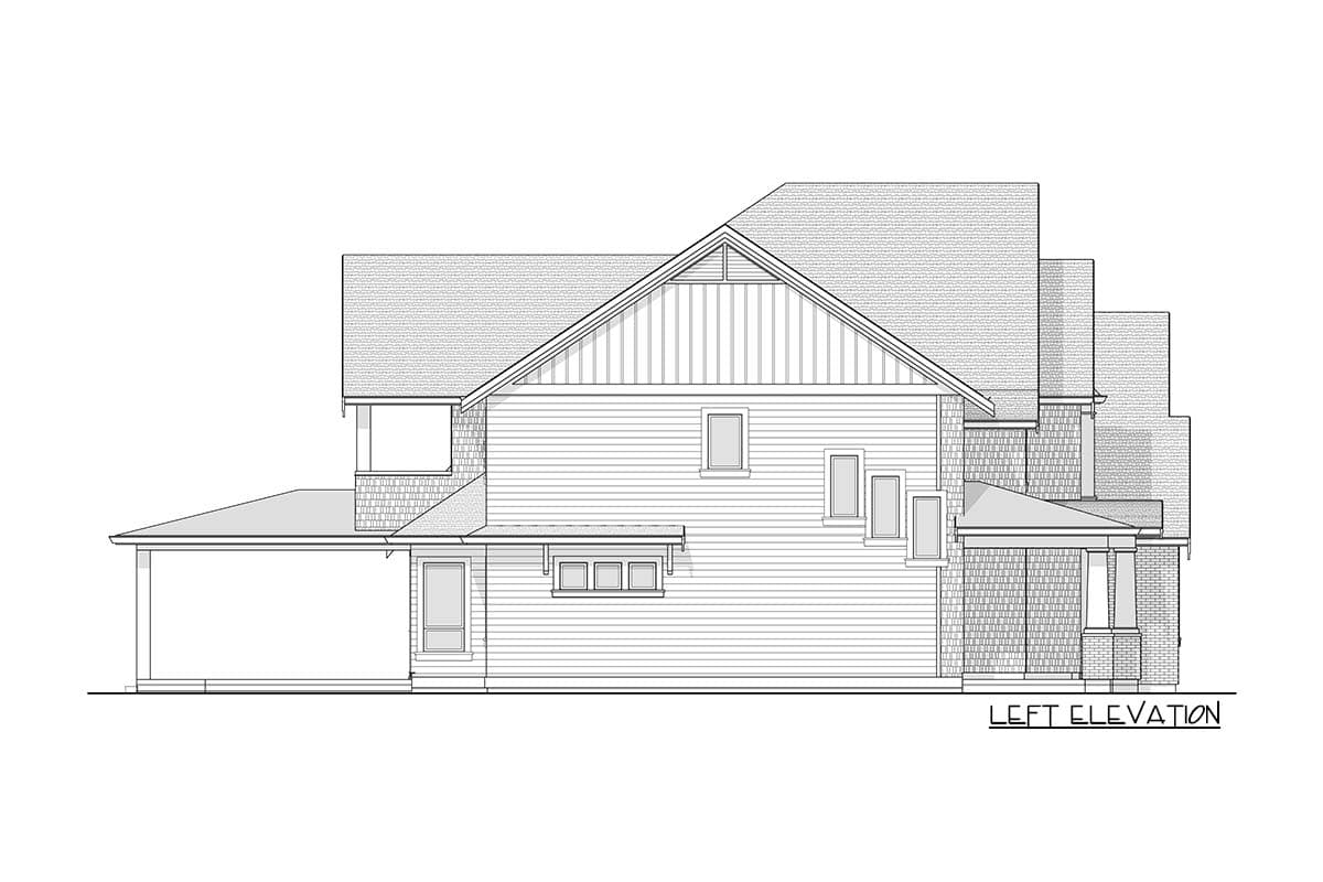 Plan 270005AF: 4-Bed European House Plan with Partially Covered Deck - 3867 Sq Ft - Image #7 - European, New American, Traditional
