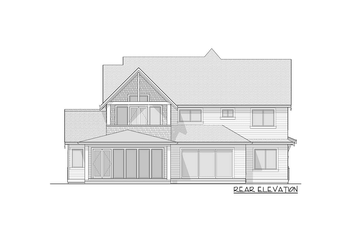 Plan 270005AF: 4-Bed European House Plan with Partially Covered Deck - 3867 Sq Ft - Image #8 - European, New American, Traditional