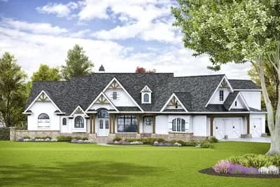 New American House Plan with Optional Second Floor