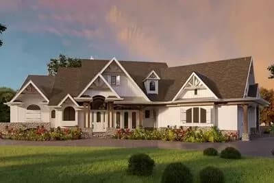 New American House Plan with Optional Second Floor