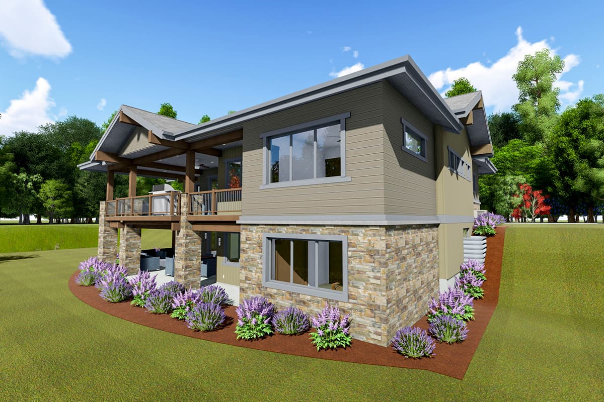 Plan 64475SC: Rustic Open Concept House Plan with Optional Lower Level - Image #6 - Craftsman, Mountain, Northwest, Rustic